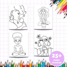 Load image into Gallery viewer, Girl, Relax- Digital Coloring Book- Download and Print