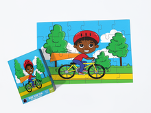 Load image into Gallery viewer, Bike Ride Fun: Black Children&#39;s Puzzle - 24-Piece Jigsaw for Ages 3 and Up
