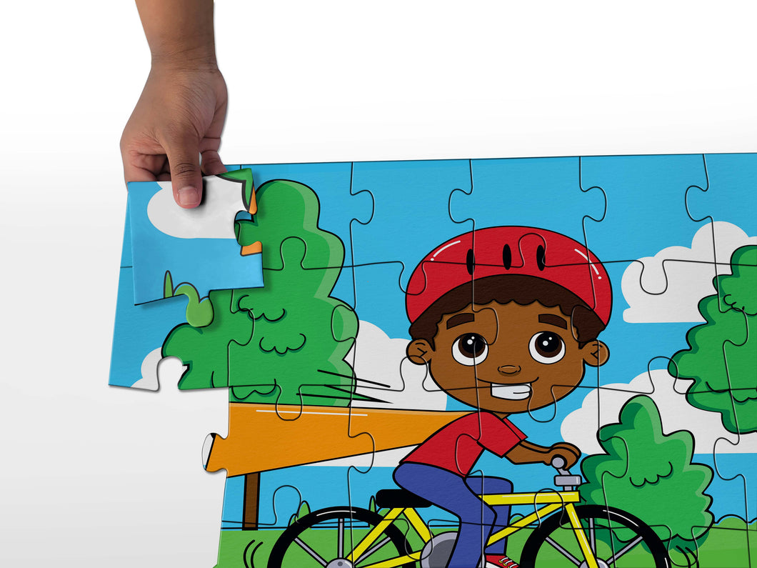 Bike Ride Fun: Black Children's Puzzle - 24-Piece Jigsaw for Ages 3 and Up