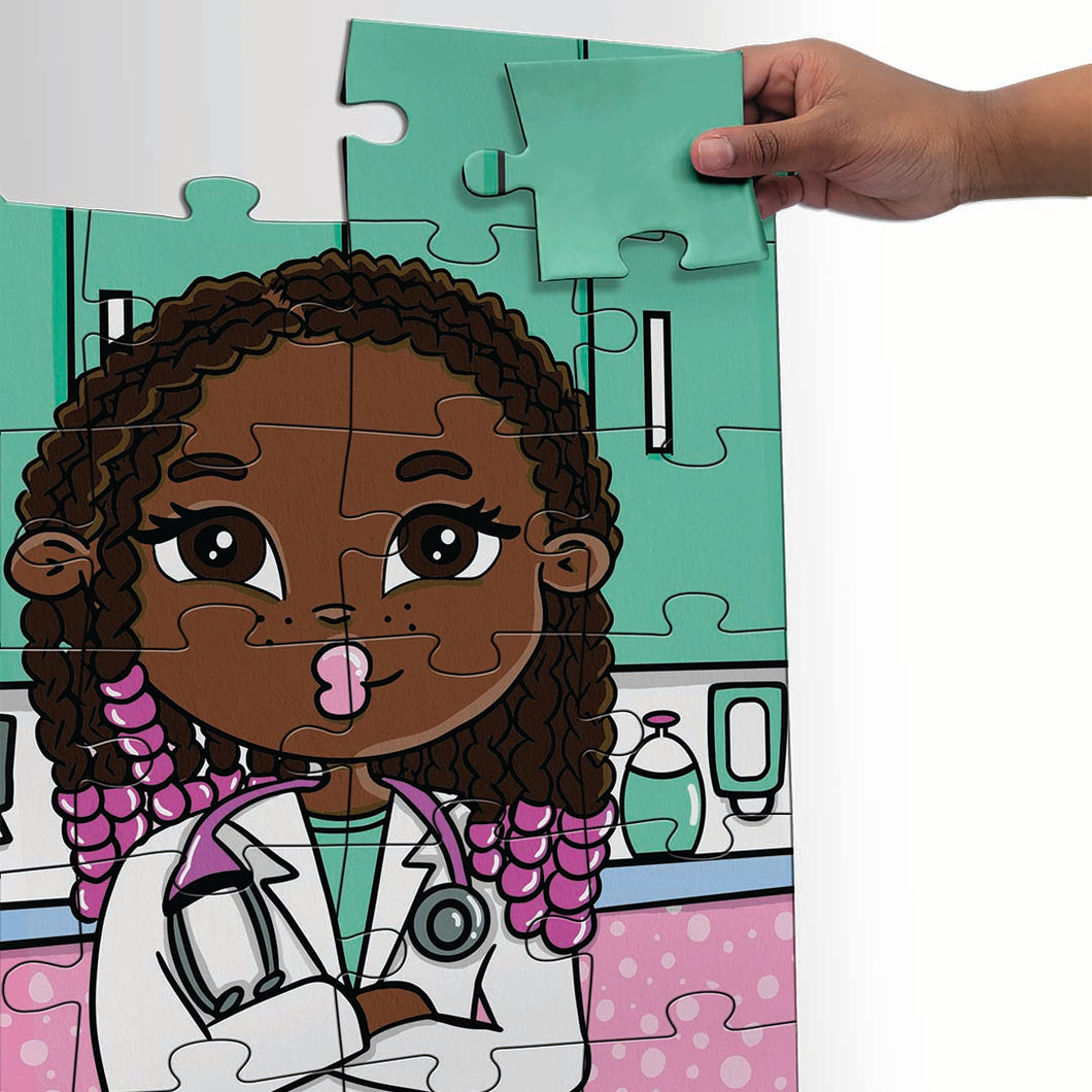 Dr. Q Puzzle: Black Children's Puzzle - 24-Piece Jigsaw for Ages 3 and Up